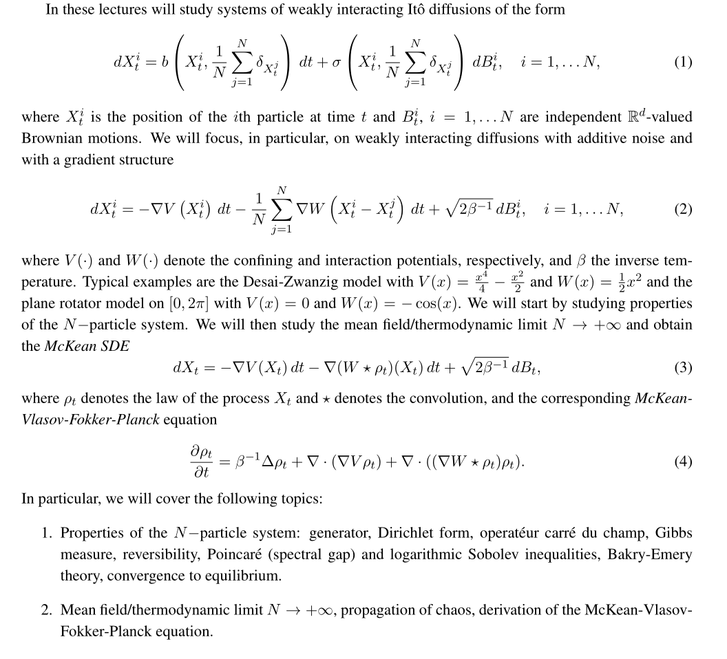 Interacting particle systems course description 22 11